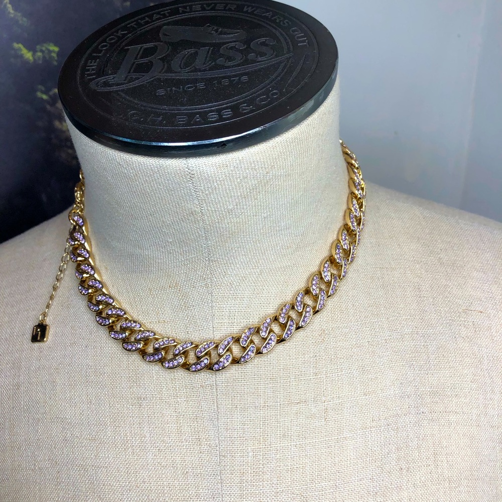 Park Lane Gold Chain with ‘French Lilac’ Purple Rhinestones - Sexy - Luxury
